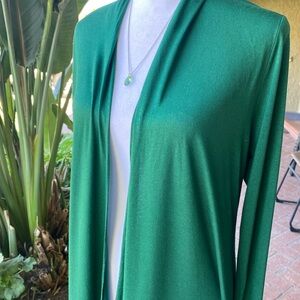Elegant Emerald Green Open Cardigan